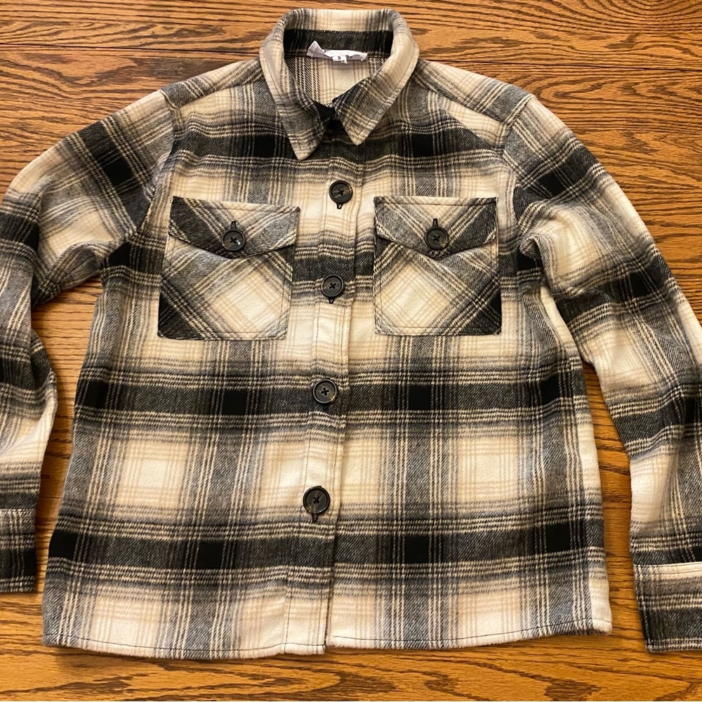 BB Dakota By Steve Madden Women's Button Down Boxy Shacket Anthracite Small